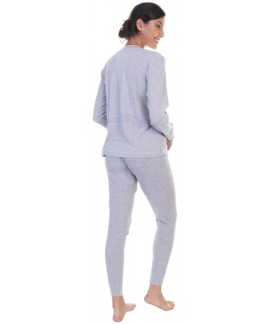 Thermal Underwear Women's and Men's Soft and Warm Long Johns Cotton Thermal Underwear Set - 1-pack Women's Melange Gray - C31...