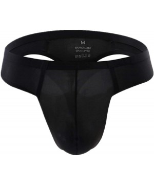 G-Strings & Thongs Sexy Underwear Men G Strings Thongs Ice Silk Semi Transparent Low Waist Pouch SeamlT Panties Man M XL - Wh...