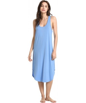 Nightgowns & Sleepshirts Women's Racerback Bamboo Nightgown - Sky Blue - CA18C0ZHM3D