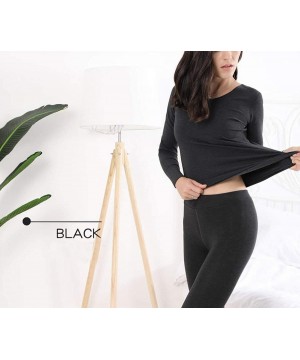 Thermal Underwear Autumn Winter Fleece Thick Thermal Underwear Set Women Warm Tops Pants Cloth - Only Skin Colo Pants - CG193...