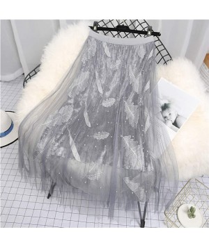 Slips Summer Women 50s Vintage Petticoat Tutu Half Slips Net Skirts - Gray - CH18UI0W0X6