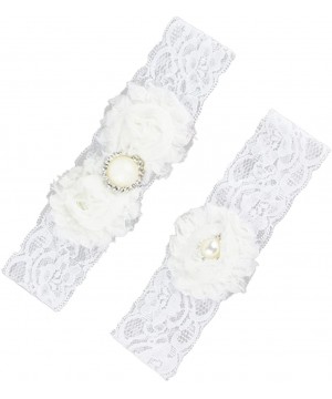 Garters & Garter Belts Wedding Bridal Garter Belt Bridesmaids Legs Belt Prom Vintage for Women Lady Party Set of 2 - White - ...