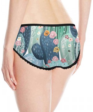 Panties Watercolor Boho Cactus Flower Floral Women's Panties Sexy Classic Briefs Underwear (XS-2XL) - Design 1 - CE18KYZZMQM