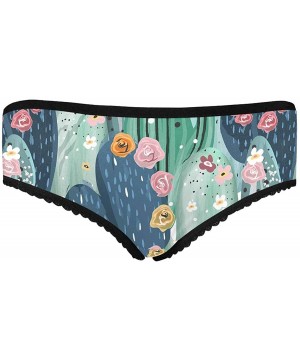 Panties Watercolor Boho Cactus Flower Floral Women's Panties Sexy Classic Briefs Underwear (XS-2XL) - Design 1 - CE18KYZZMQM