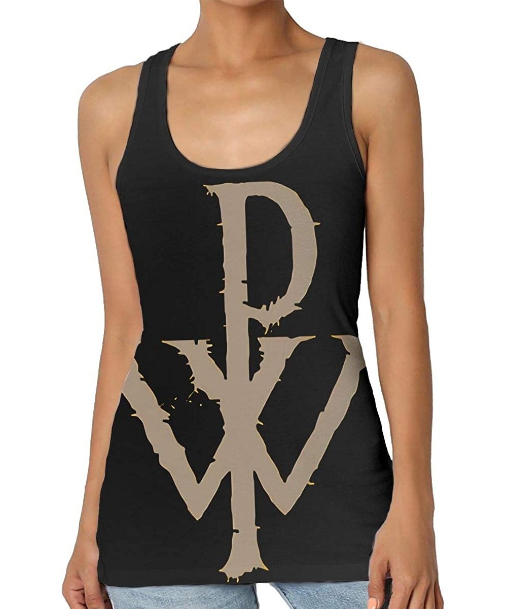 Camisoles & Tanks Powerwolf Women's Summer Soft and Comfortable Sports Personality 3D Printed Vest - Black - C619D87S4G2