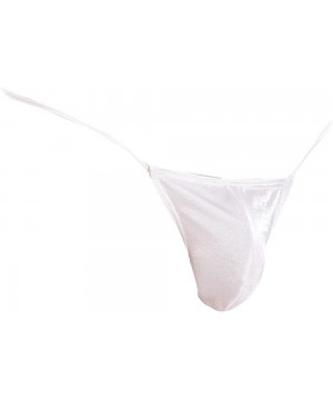 G-Strings & Thongs Men's Sexy G-String Erotic Pouch Enhancing Underwear - White - CL11RSIKSUB