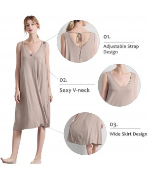 Nightgowns & Sleepshirts Night Shirt for Women Plus Size Sleepwear Long Night Dress Soft Lounge Dress - Style 1/Nude - CX19C6...