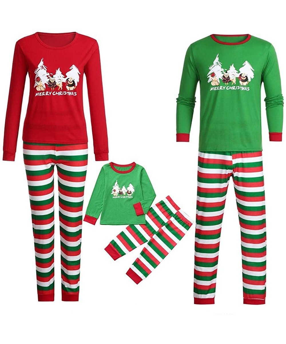 Sleep Sets Pajama Set Striped Christmas Pajamas Coloful Family Set for Women Men Girls Boys Xmas Tree Pullover Cute PJs Sleep...