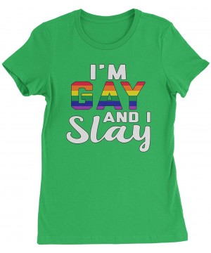 Camisoles & Tanks I'm Gay and I Slay Rainbow Womens T-Shirt - Kelly Green - CL18S8SOINC