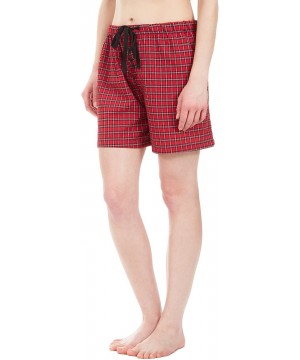 Bottoms Women's Plaid Lounge Pajama Bottoms - Red Plaid Boxers - CV18880OYLS