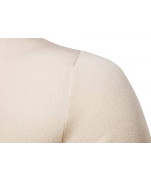 Thermal Underwear Men's Cotton Thermal Top Base Layer Long Sleeve V-Neck Shirts - Beige - CS18A0W95OH