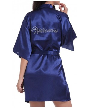 Slips Women Bridal Pajamas Wedding Brideslmaid Gift Mother Sister of The Bride Robes - Dark Blue - C0194DQOZA0