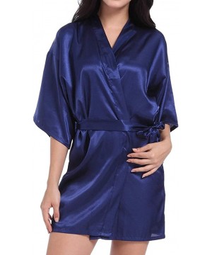 Slips Women Bridal Pajamas Wedding Brideslmaid Gift Mother Sister of The Bride Robes - Dark Blue - C0194DQOZA0