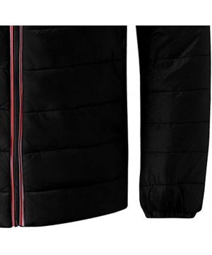 G-Strings & Thongs Mens Winter Quilted Insulated Zipper Thickened Warm Down Jacket Puffer with Thermal Light Coat - Black - C...