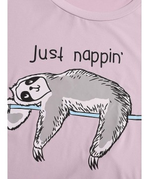 Sets Women's Sleepwear Cartoon Print Short Sleeve Tee and Shorts Pajama Set - Multicolor-3 - CZ19CACUY4O