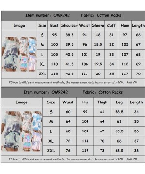 Sets Womens Tie Dye Printed Short Sleeve Tee and Shorts Pajamas Set Sleepwear Pjs Sets Homewear Loungewear - Agrey - C4190OQC69W