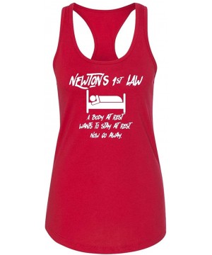 Tops Ladies Newtons First Law Sleep Racerback - Red - CF18Y0WO845