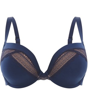 Bras Women's Aria Plunge Bra Black/Nude - Navy/Nude - CB17X64U2NK