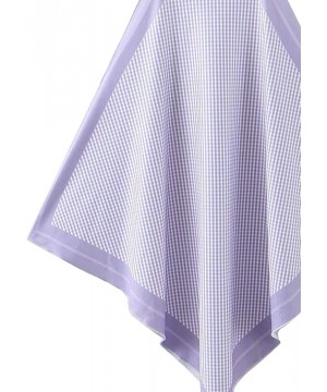 Tops Women's Floral Print Handkerchief Hem Bandana Sundress Loungewear Sleep Blouse Dress - Checked Lavender - CF19DS542HD