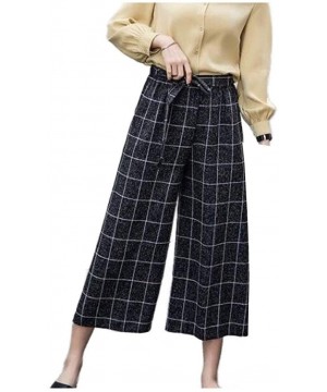 Bottoms Womens Slim Fall Winter Baggy Plaid Casual Leisure Palazzo Lounge Pant - As1 - CT19DT9M0I6