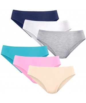 Panties Women's Mid Rise Hipster Cotton Underwear Briefs Ladies Soft Breathable Panties Bikini Underwears 6 Pack - Navy/White...