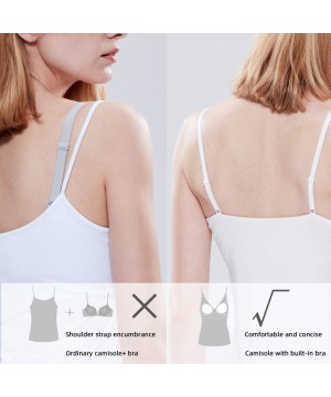 Camisoles & Tanks Women's Camisole with Built in Shelf Bra Basic Cami Tank Top Adjustable Spagehtti Straps Undershirts 1/3 Pa...