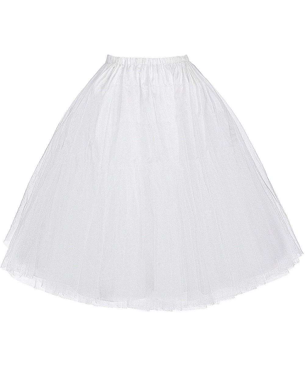 Slips Women's Petticoat Crinoline 50's Christmas Tutu Underskirts (2 Layers) - White 56-2 - CB128S8B4DT