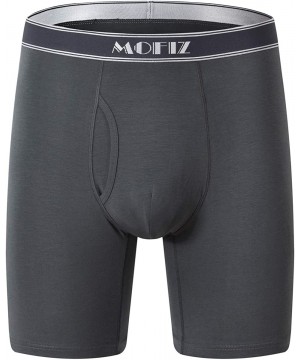 Boxer Briefs Mens Underwear Short Leg Stretch Micro Modal Boxer Briefs - Black/Gray/Green 209 - CF18CX0R4SI