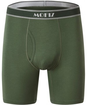 Boxer Briefs Mens Underwear Short Leg Stretch Micro Modal Boxer Briefs - Black/Gray/Green 209 - CF18CX0R4SI