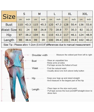 Sets Womens Tie Dye Pocket Two Piece Pajamas Set Long Sleeve Sleepwear Tops and Pants Night Pajamas Set - 056blue - CG19C27NGNQ