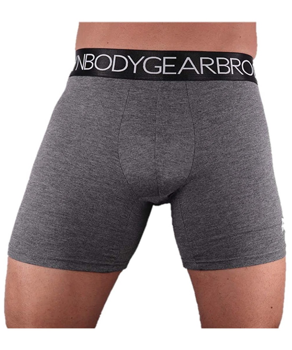 Boxer Briefs Mens Underwear Boxer Briefs Ultra Soft Modal Breathable Low Rise No Fly - Grey - CP18U9LQDMN