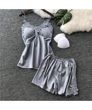 Baby Dolls & Chemises 2019 Womens Sexy Satin Sling Sleepwear Lingerie Girls Lace Nightdress Babydoll Underwear Set S-2XL Unde...