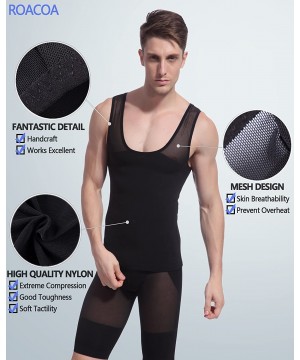 Shapewear Slimming Body Shaper for Men- Tummy Control and Gynecomastia Compression Undershirt - Black - CE18G8G9QX4