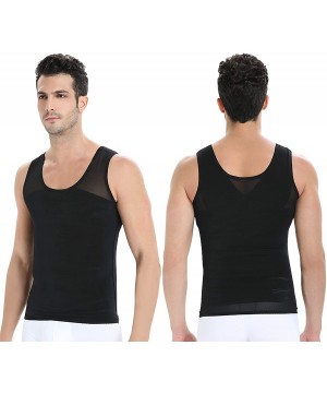 Shapewear Slimming Body Shaper for Men- Tummy Control and Gynecomastia Compression Undershirt - Black - CE18G8G9QX4