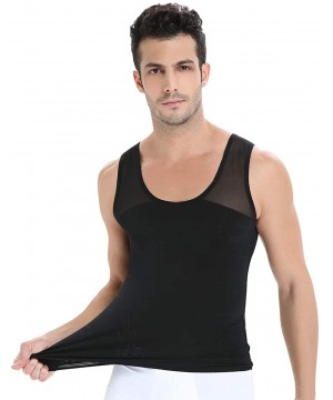 Shapewear Slimming Body Shaper for Men- Tummy Control and Gynecomastia Compression Undershirt - Black - CE18G8G9QX4