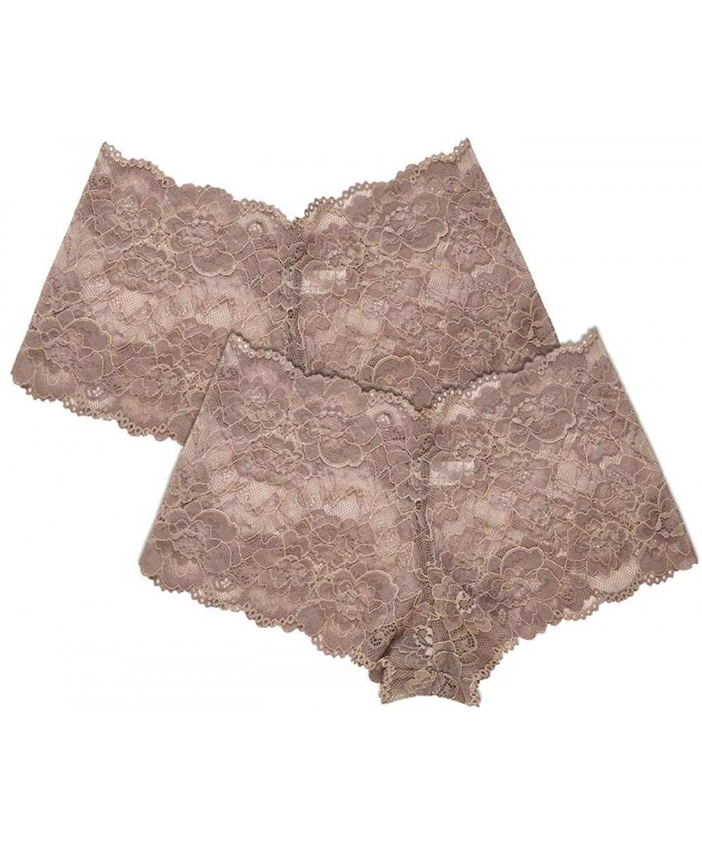 Panties Women's Premium Lace Hipster Panty (Pack of 6 or 2) - Mocha - CV18T2TEWLA