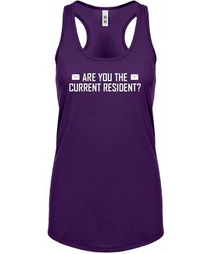 Camisoles & Tanks are You The Current Resident? Womens Racerback Tank Top - Purple - CB180H78HC8