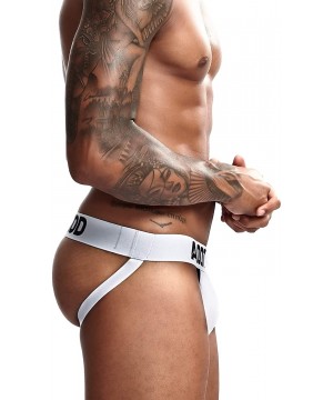 G-Strings & Thongs Men's Sexy Cotton Jockstrap Underwear Performance Athletic Supporter - White - C818WDE9LM0