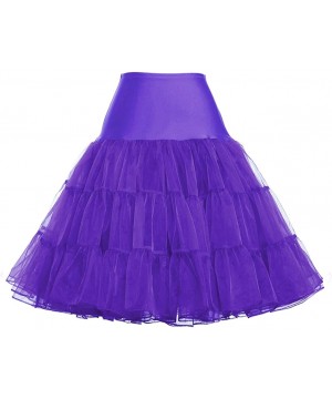 Slips Women's Petticoat Vintage Swing Dress Crinoline Underskirt Tutu Skirt - Purple - C518SE736AS