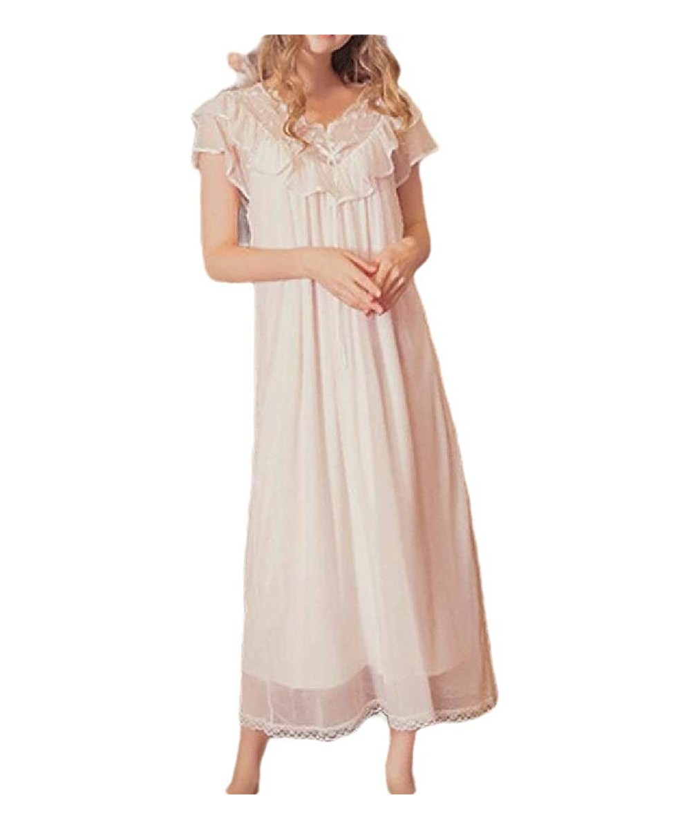 Nightgowns & Sleepshirts Women Sleepwear Long-Sleeve Vintage Lounge Nightgown Victorian Pajamas Dress - 3 - CD19DEA5EM6