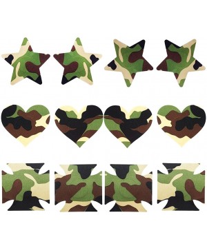 Accessories 10 Pairs Disposable Women Camouflage Shape Pasties Nipple Cover Lingerie Sticker - 6 Pairs Mix - CD12MYL2IOJ