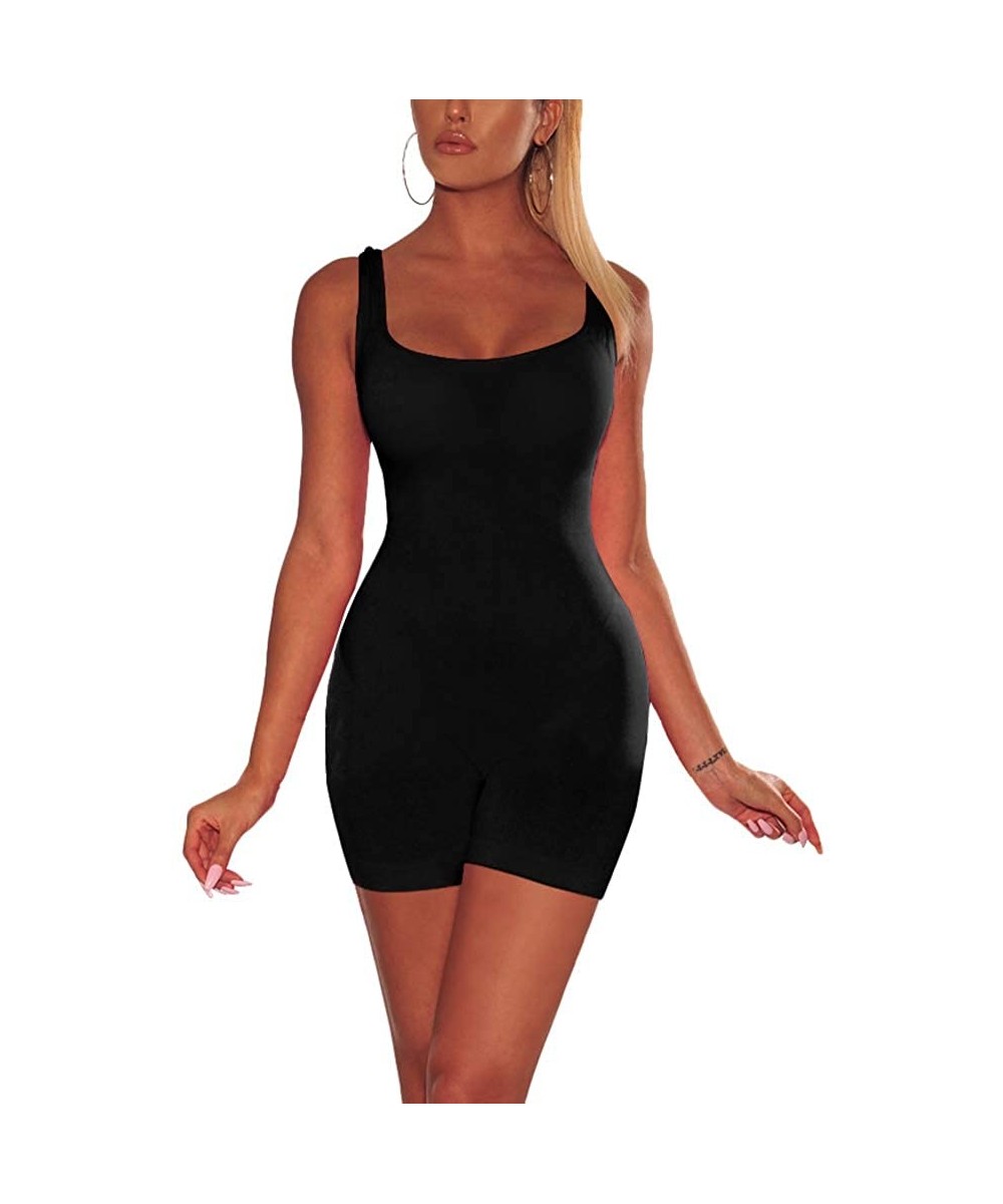 Sets Sexy Jumpsuits for Women - One Piece Outfits Bodycon Romper Shorts Bodysuit - Black - CV18Q06EUTU