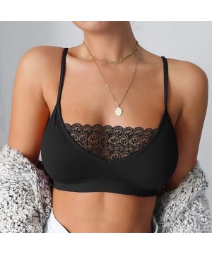 Camisoles & Tanks Sexy Women Camisole Summer Elastic Cage Bra Lace Tank Tops Bra Bustier - Black - CI19672QRS5