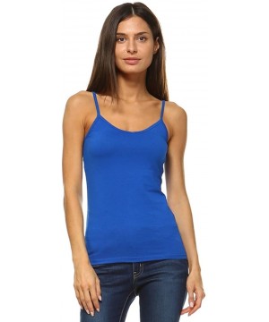 Camisoles & Tanks Women's Camisole 3-Pack Basic Cami Tanks Spaghetti Strap Super Tight Fit Solid Various Colors - Royal Blue ...