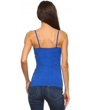 Camisoles & Tanks Women's Camisole 3-Pack Basic Cami Tanks Spaghetti Strap Super Tight Fit Solid Various Colors - Royal Blue ...