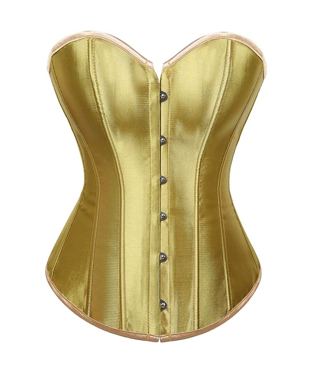 Bustiers & Corsets Corsets for Women Plus Size Black Corset Sexy Bustier Corset Top Lingerie - Gold - C218XIOMCWO