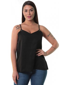 Camisoles & Tanks V-Neck Camisole Loose fit Tank Tops - Black - CW199L7QC0A