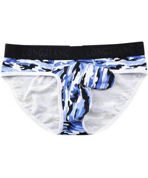 Boxers Men's Underwear Mens Sexy Elephant Bulge Pouch Boxer Briefs Camouflage Print Underpants Knickers - Blue - CN18MEX5NNM