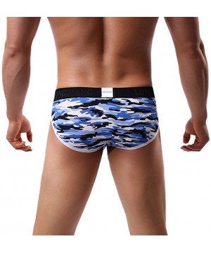 Boxers Men's Underwear Mens Sexy Elephant Bulge Pouch Boxer Briefs Camouflage Print Underpants Knickers - Blue - CN18MEX5NNM