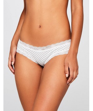 Panties Women's Hipster Brief Panty Multipack - 3-pack White/Dots - C9186U4OZSY